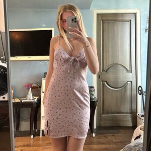 silk light purple dress from garage